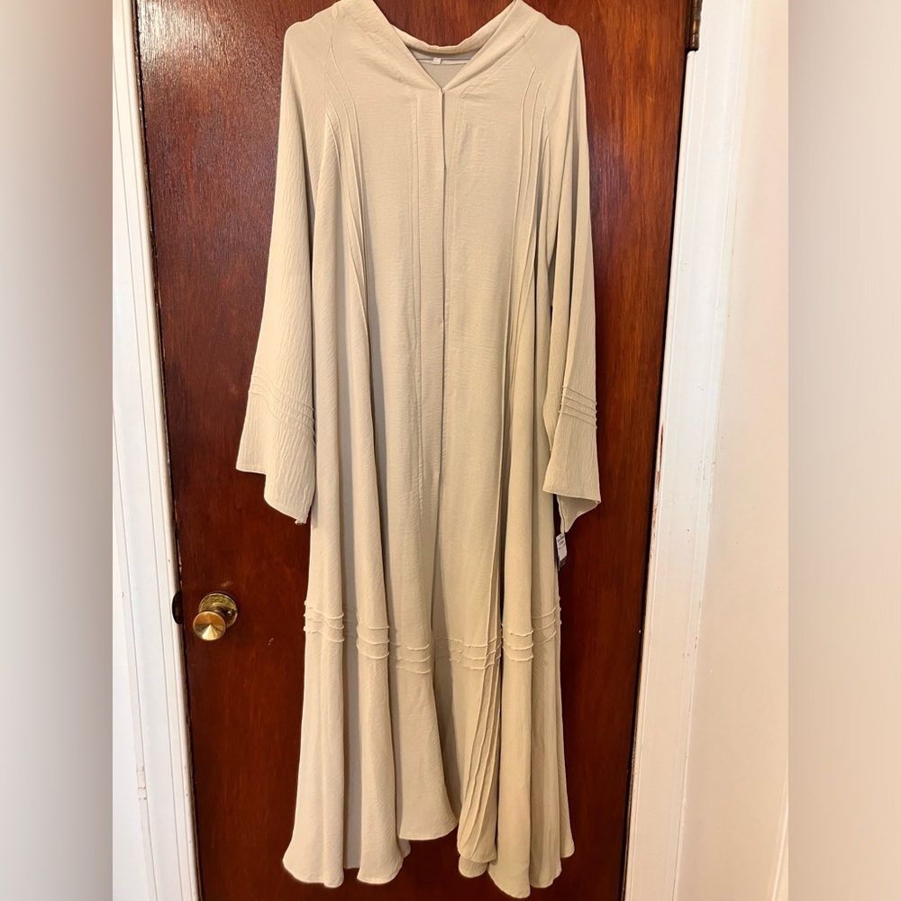 Beige Button up Abaya From Mecca 54